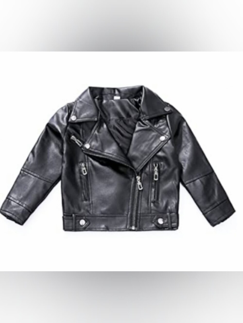 NWOT Girls Black Faux Leather Moto Jacket
